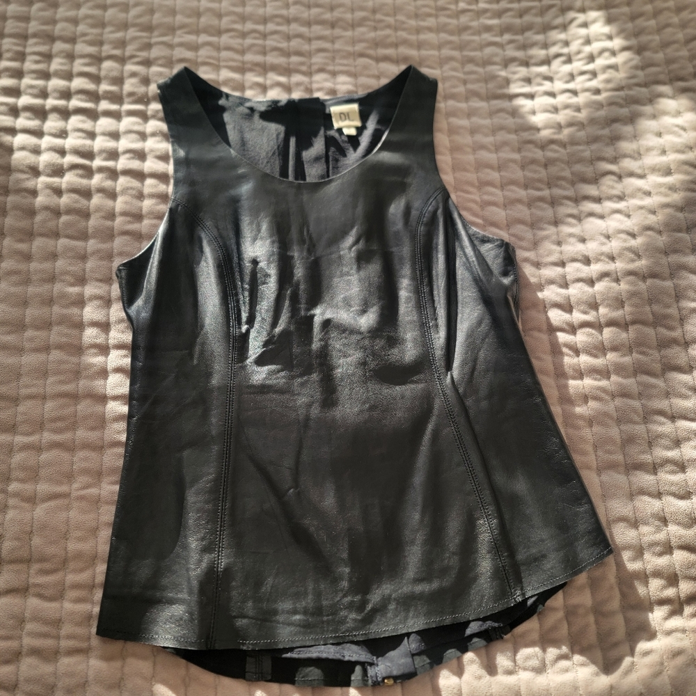 DL  1961 Leather Tank Top Black Small